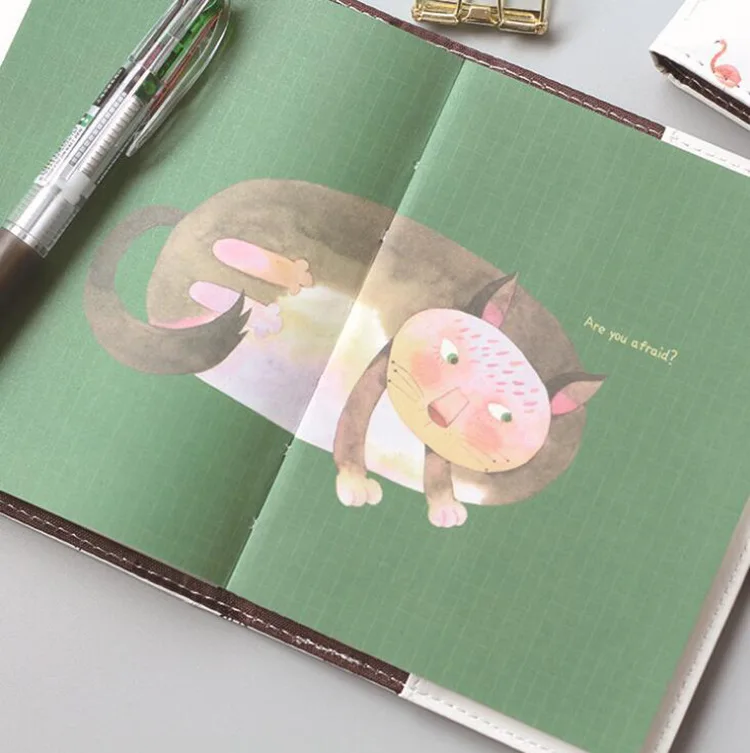 Творческий Фламинго блокнот А6 PU планер Справочник прекрасный мультфильм журнал