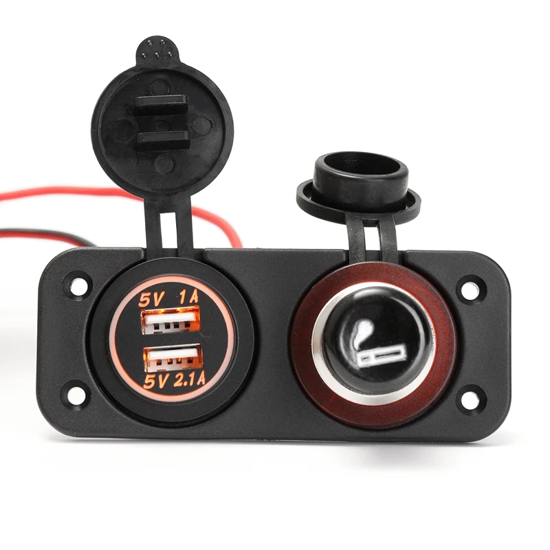 Автомобильное зарядное устройство с двумя USB портами 12 В 24 светодиодный адаптер