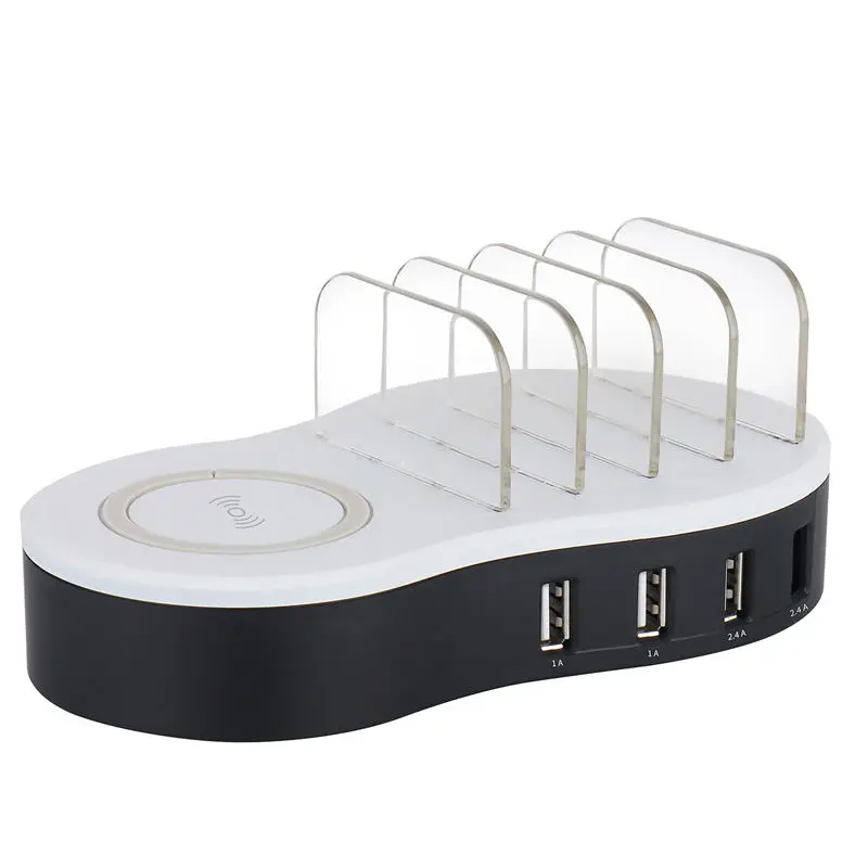 

Smart Four Port Usb + Wireless Charging Station User Guide Compatible With Apple Ipad Iphone And Android Cell Phone And Tablet