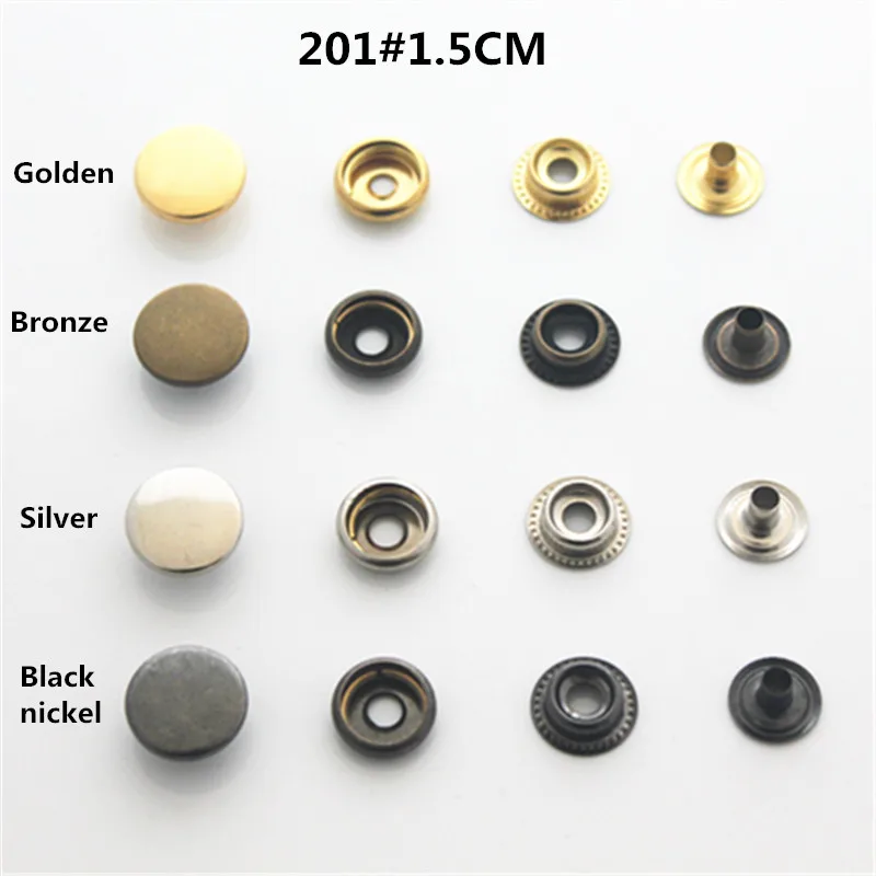 50 комплектов 201 металлические кнопки инструмент сочетание высокого класса металла Медные Кнопки пуховик пальто кнопки