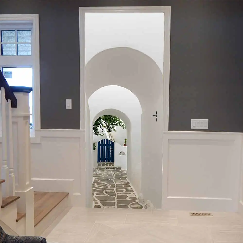 

3D Creative Art Arch Door Stickers DIY Home Decor Decals PVC Self-adhesive Living Room Door Mural Wall Sticker Poster Wallpaper
