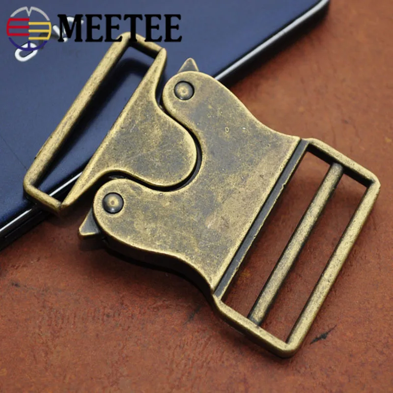 

Meetee 2/5pcs ID 20/25/38mm Metal Bronze Quick Release Buckle for Pet Collar Ourdoor Backpack Luggage DIY leatherCraft Accessory