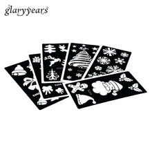 6 шт. тату трафарет для татуировки хной рождественской елки Санта Клауса шаблон Аэрограф живопись боди-арт тату трафарет подарок на год S200#13