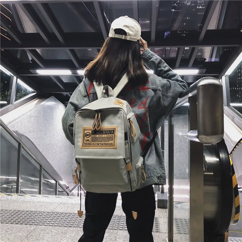 Корейский Harajuku ulzzang Большой Вместительный рюкзак с буквенным принтом в стиле хип-хоп, женский модный рюкзак для отдыха и колледжа, унисекс, шикарный мужской рюкзак