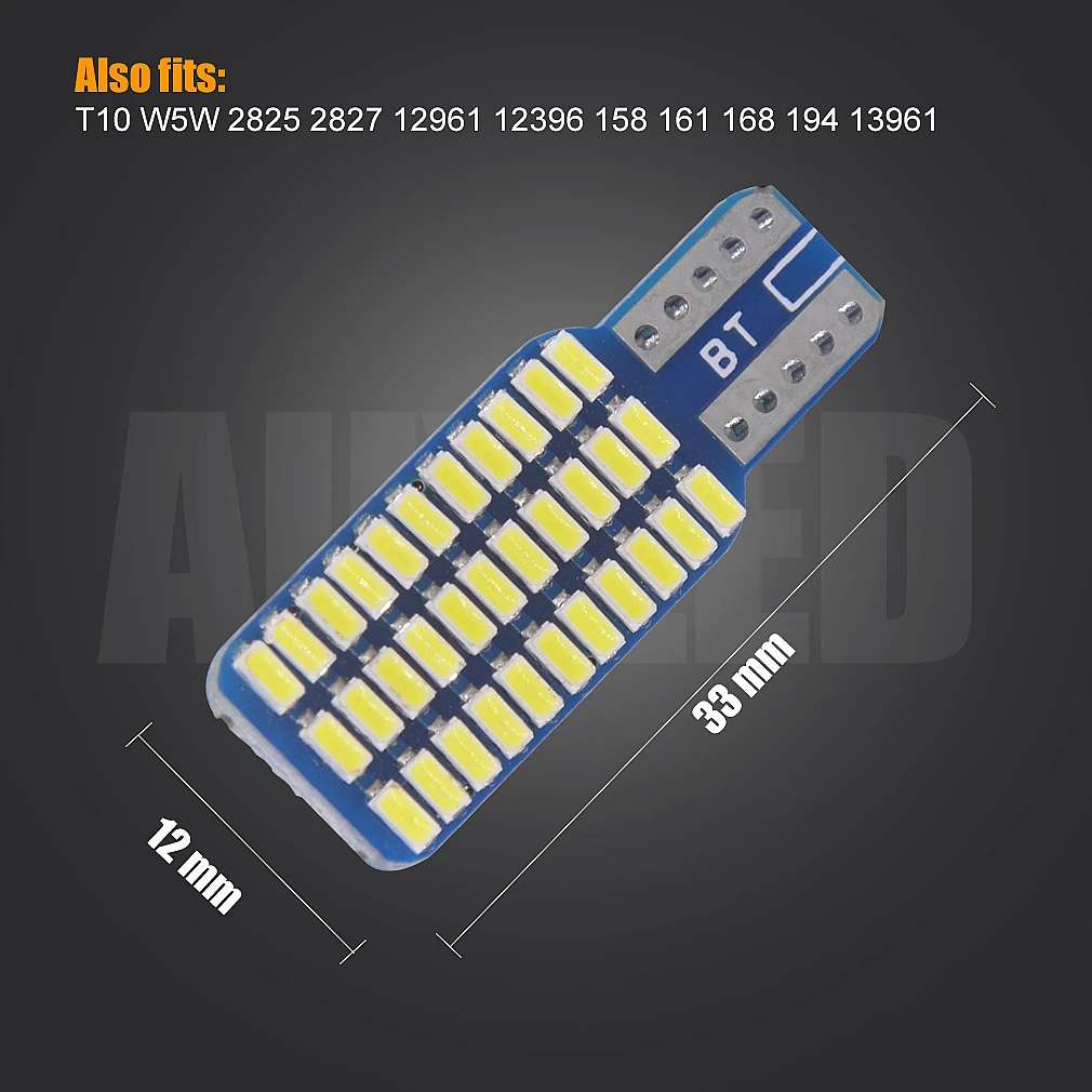 2 шт. супер яркий T10 светодиодный 194 501 W5W 33 SMD 3014 Canbus безотказные автомобильные Внутренние огни авто габаритные лампы DC 12 В