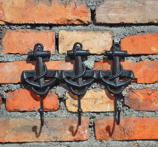 Rustic Cast Iron Sea spear in ancient style Wall Rack Hook Holder