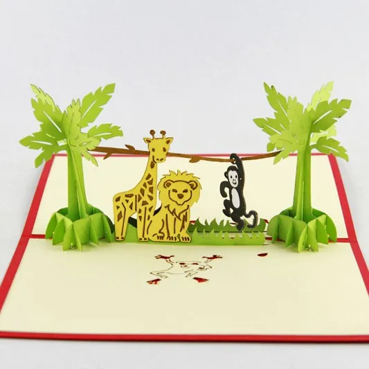 Carte De Joyeux Anniversaire Pour Zoo Carte Theme De L Arche De Noah Carte Animaux Pour Bebe Aliexpress