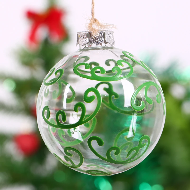 2266 Boule En Verre Transparent Soufflé à La Bouche Décoration De Noëlbois Vertdécoration De Vacances Arbre De Noël Ornement Boule De Mariage 8
