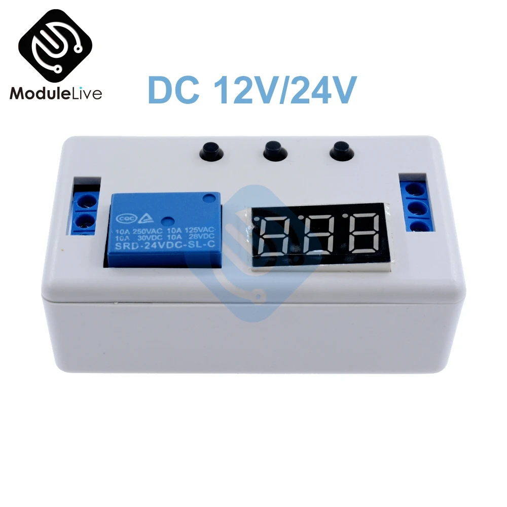 DC 12 В 24 в цифровой светодиодный модуль реле задержки DisplayTime плата управления