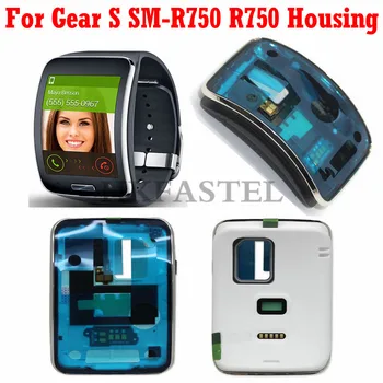 

HKFASTEL New Smart Watch Housing For Samsung Gear S R750 Front LCD Frame Back Battery Door Cover + Charging Board Connector