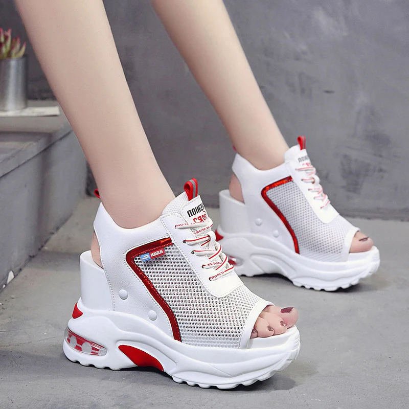 

Platform Sandals Women Gladiator Sandals Summer 11 High Heels Elevator Casual Lightweight Woman Shoes Slippers Slides