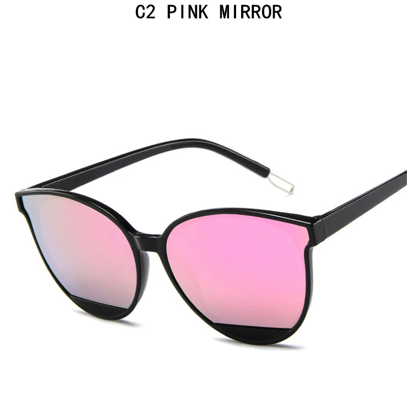 Новинка, кошачий глаз, женские солнцезащитные очки, тонированные цветные линзы, Мужские Винтажные Солнцезащитные очки в форме, женские очки, синие солнцезащитные очки, фирменный дизайн - Цвет линз: Pink Mirror