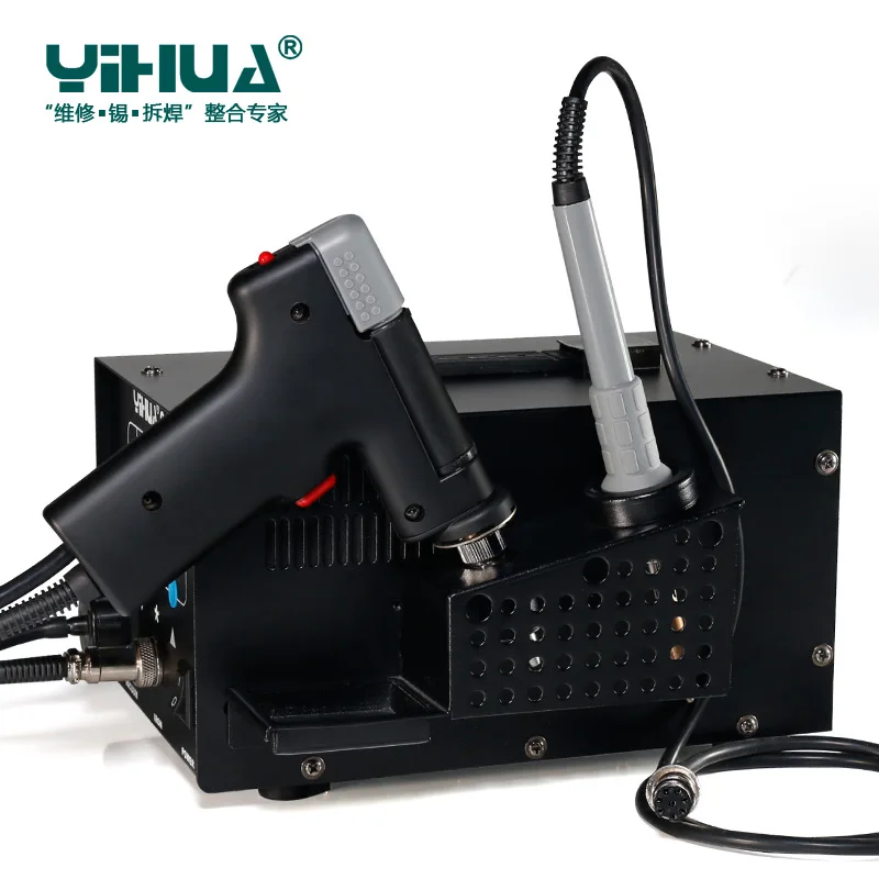 YIHUA948 цифровой SMD паяльная станция высокое качество паяльник с отсосом олова