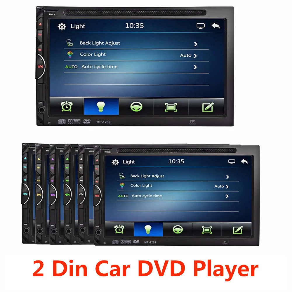 GBtiger 2 Din Car Video Player DVD 7'inch Touch Screen Bluetooth Stereo Radio Car Audio Car MP5 Player Support Rear View Camera