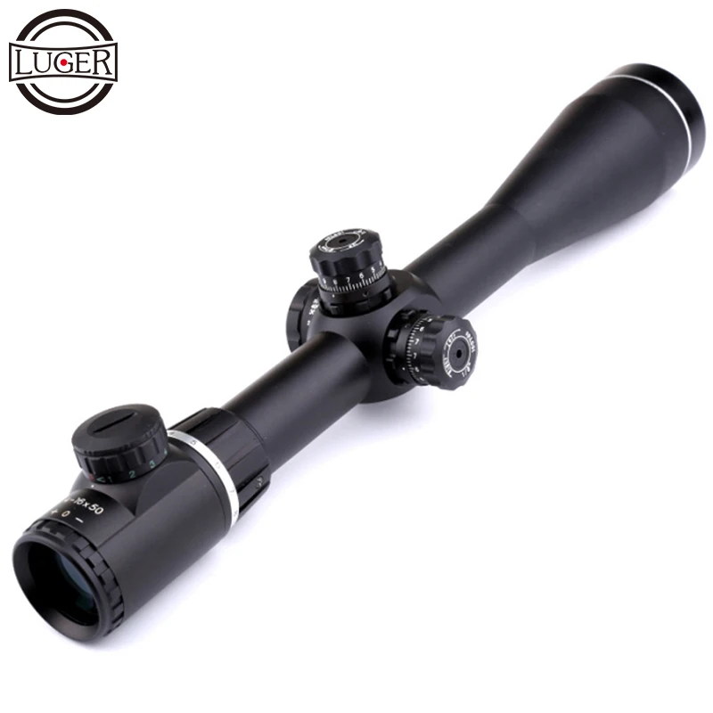 

LUGER Collimator Sight 4-16X50 AOGL RGB Illuminated Reticle Elevation Wind Locking Hunting Scope Airsoft Sniper Optic Sight