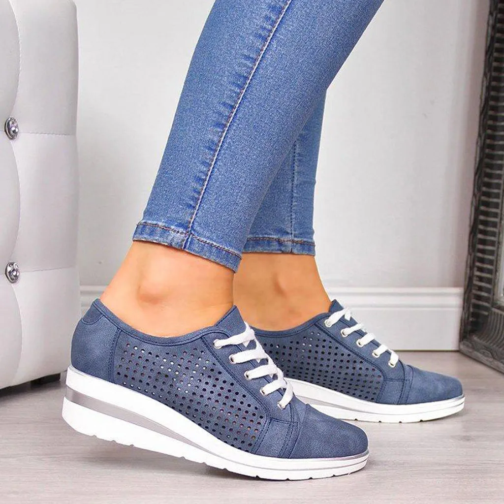

Shoes Woman 2019 Spring And Autumn Women's Roman Large Size Hollow Out Wedges Height Increasing Casual Shoes