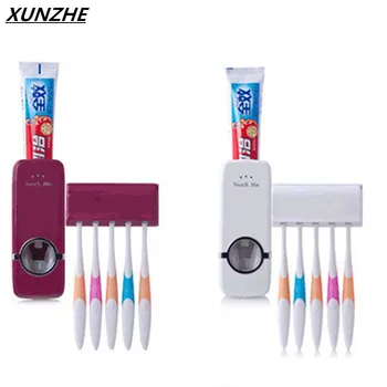 

Creative Automatic Toothpaste Dispenser Minions + Toothbrush Holder Set Family Bathroom Set Wall Mount Rack Bath Accessories