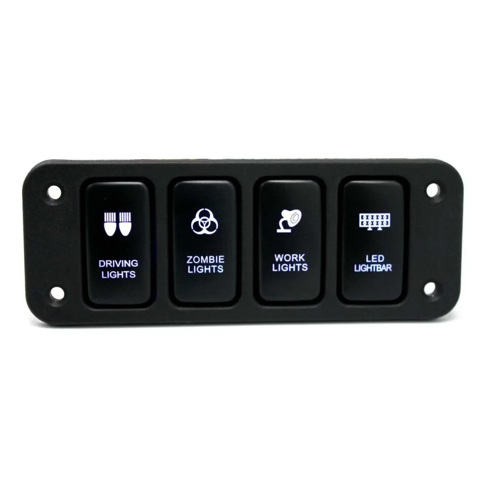 

12V-24vCar LED 4 Switch Panel Driving Lights + Working Lights + LED Lightbar car big push button switch for HILUX surf
