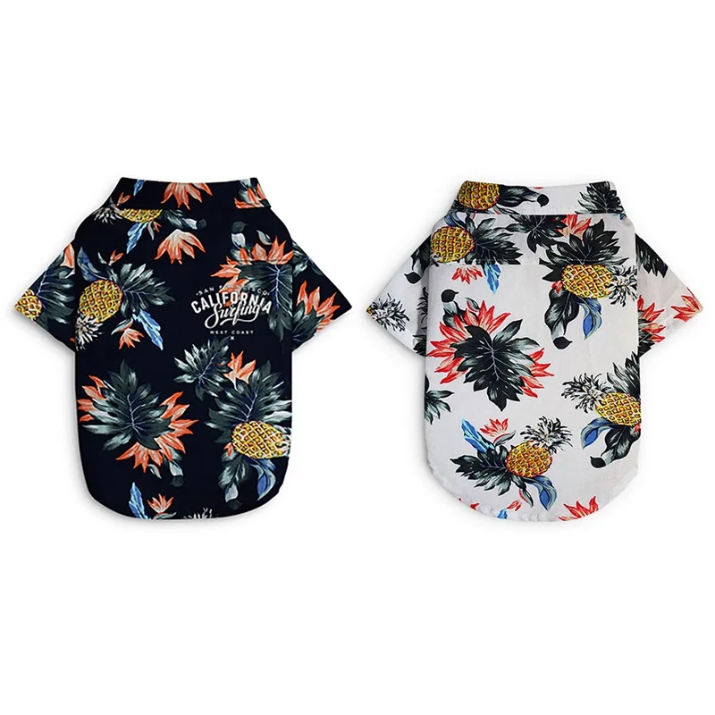

Pet Chiffon Summer Print Shirt Comfortable And Breathable Durable Washable Shirt Less Influence On The Activities Dogs 2 Colors