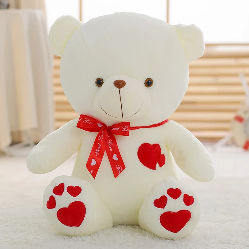 

2017 Christmas Lights Large Night Colorful Luminous Teddy Bear Dolls Plush Toys Bluetooth Music Led Flash Valentine's Day Gifts