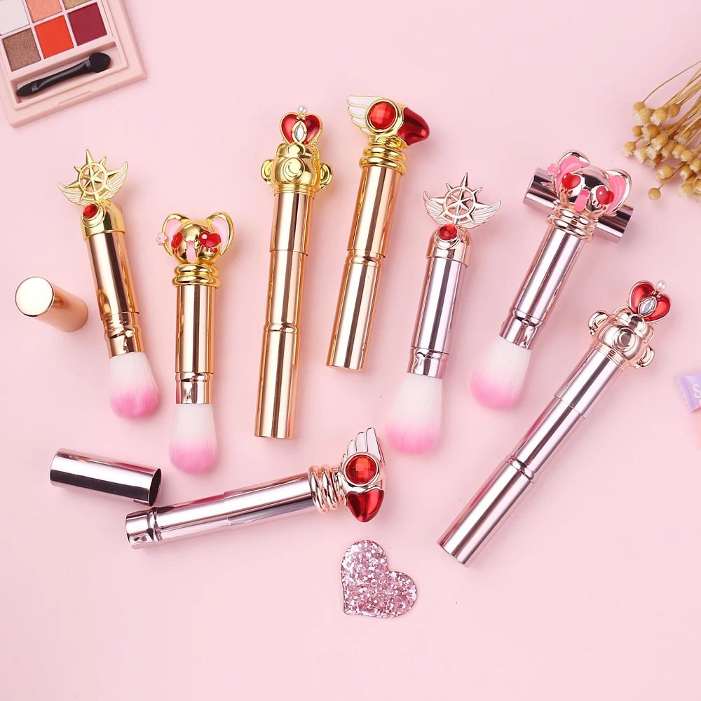 

Retractable Makeup Brushes Powder Foundation Blush Face Kabuki Brush Maquiagem Sailor Moon/Cardcaptor Sakura Cosmetic Tools