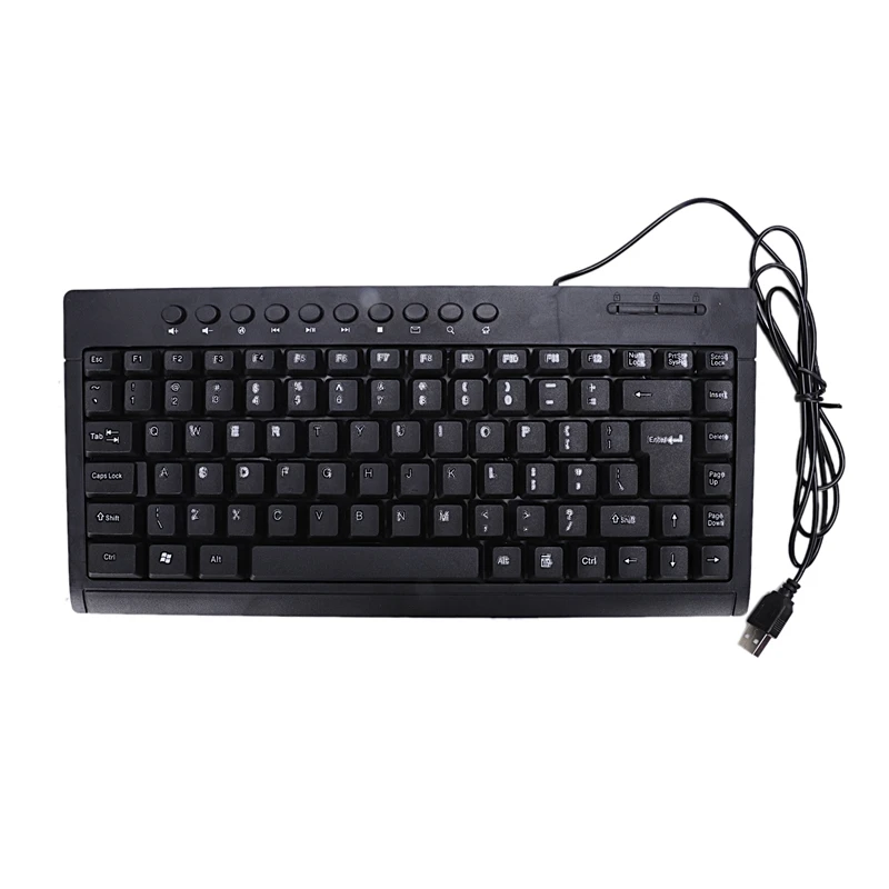 

Black Ultra-Thin Quiet Small Size 85 Keys Mini Multimedia Usb Keyboard For Laptop Pc