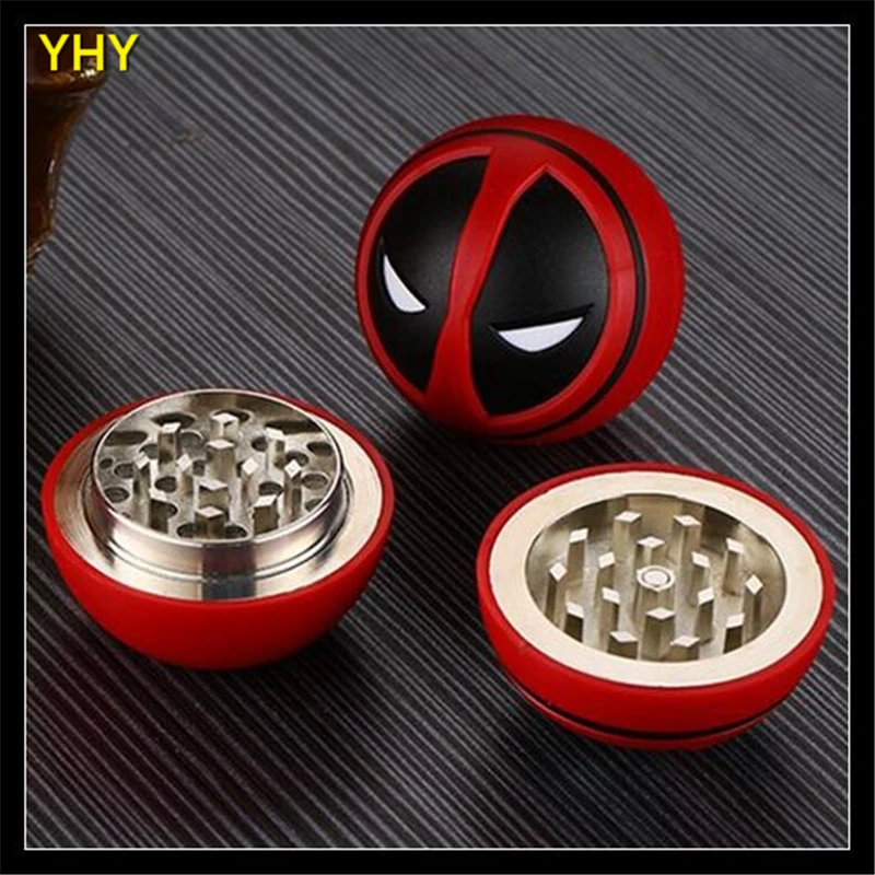 DeadPool Gridner 3 Layer Herb Grinders New Styple Pokeball Grinder Aluminum Sharp Diamond Tobacco Grinder For Bongs 13