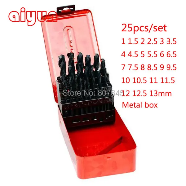 25pcs 1 13mm HSS twist drill bit set for metal, hole drill, Hole Boring