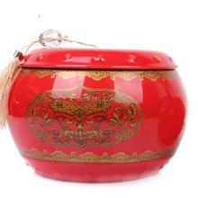 Керамическая чайная коробка, Китайская красная кружка, резервуар для хранения, канистра пуэр, чайная банка, чайная чашка, чайный резервуар, распродажа