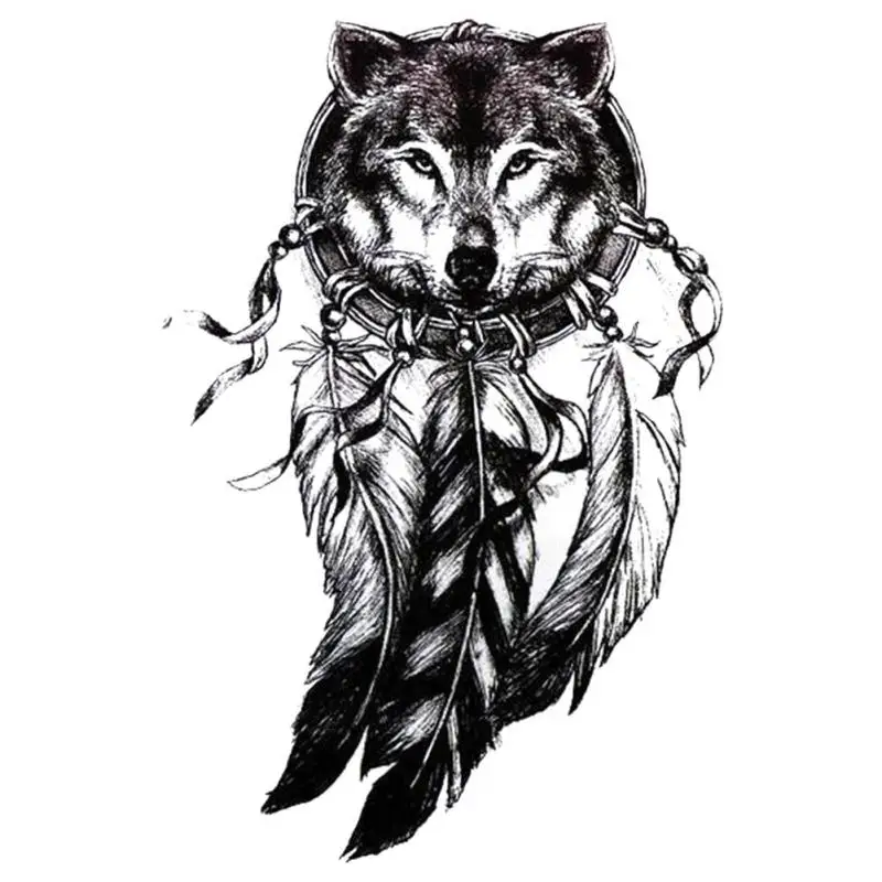3d Tête De Loup Autocollant De Tatouage Des Femmes Hommes 3d
