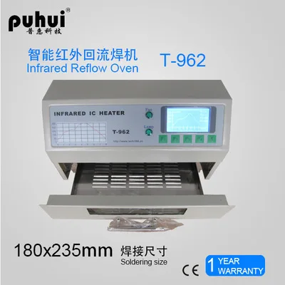 

Hot sell,In Stock PUHUI T-962 800W Infrared IC Heater Desktop Reflow Solder Oven BGA SMD SMT Rework Station Reflow Wave Oven