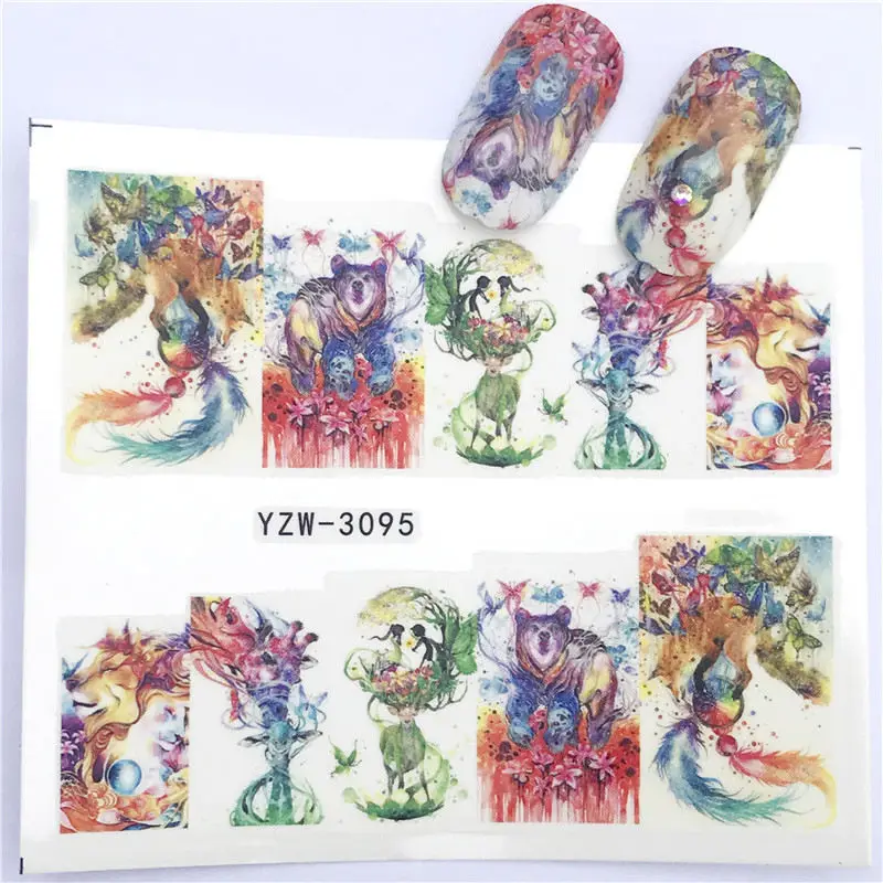 1 шт. Лето красота слайдер/цветок/фрукты переводные наклейки для ногтей наклейки DIY Мода обертывания советы инструменты для маникюра - Цвет: YZW-3095