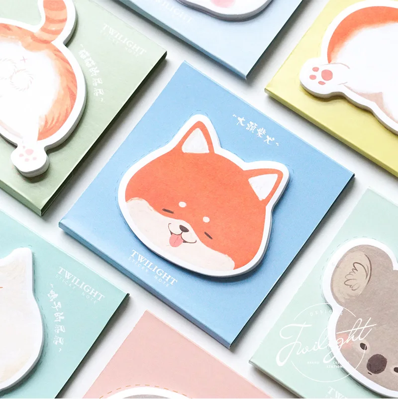

Mohamm Creative Cute Animal Bottom Series Stationery Notes Planner Stickers Diary Sticky Memo Notepad School Office Paper