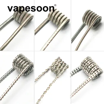 

50pcs Alien Clapton Coil Flat Twisted Fused Clapton/Tiger Heating Wire Vape Resistance Premade Coil Prebuilt Coil 6 model