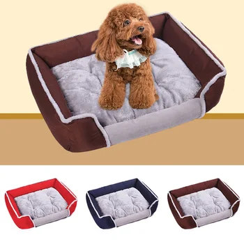 

Winter Warm Plush Bed House Waterproof Cloth Dog Bed Mat Kennel Soft Dog Puppy Pet Supplies For Small Medium Dogs