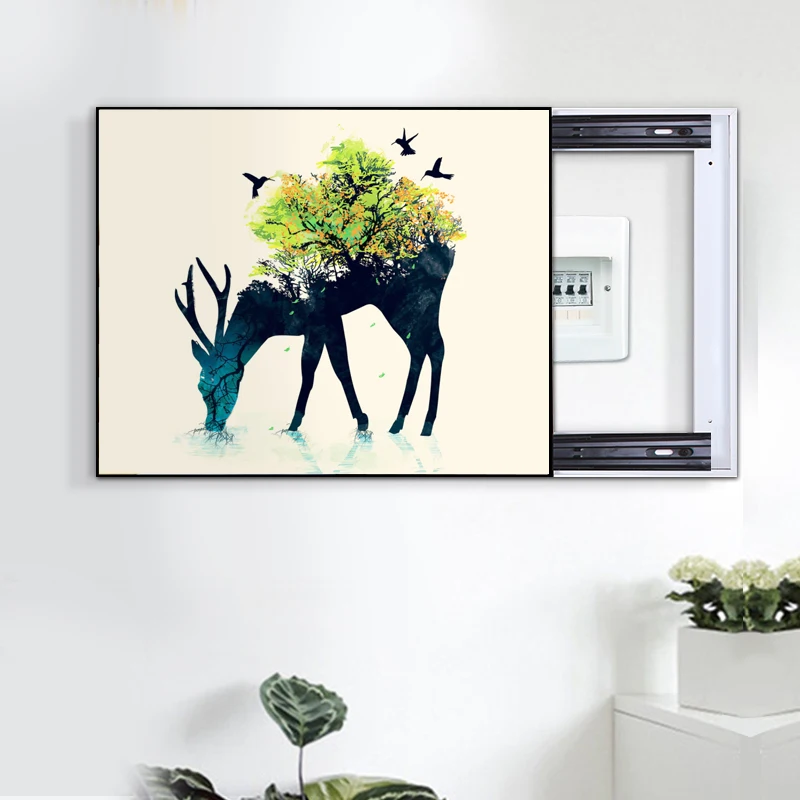 

Meter Box Decorative Painting Distribution Box Shelter Restaurant Living Room Modern Nordic Electric Switch Box Free Punch