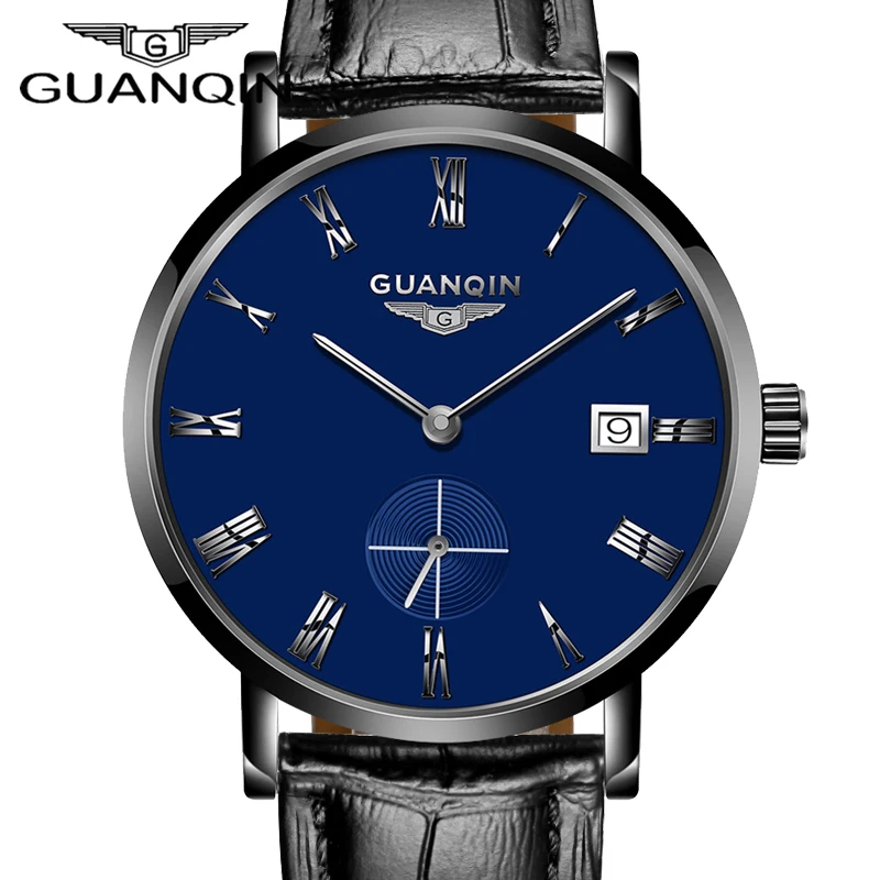 

GUANQIN New Genuine Automatic Mechanical Watch Simple Men's Watches Fashion Trend Waterproof Steel Wire Top Brand Male Watch