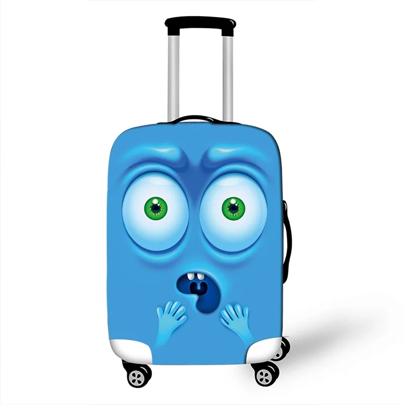 Защитный чехол для чемодана с логотипом для девочек и мальчиков, чехол для багажа с милым мультяшным лицом, 18-32 дюйма, аксессуары для путешествий - Цвет: blue 03