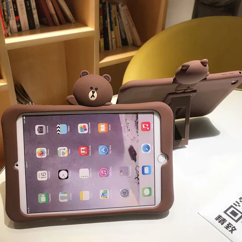 Чехол-подставка для ipad air 2 3 9 7 2017 2018 силиконовый чехол с мультяшным медведем pro 10 5