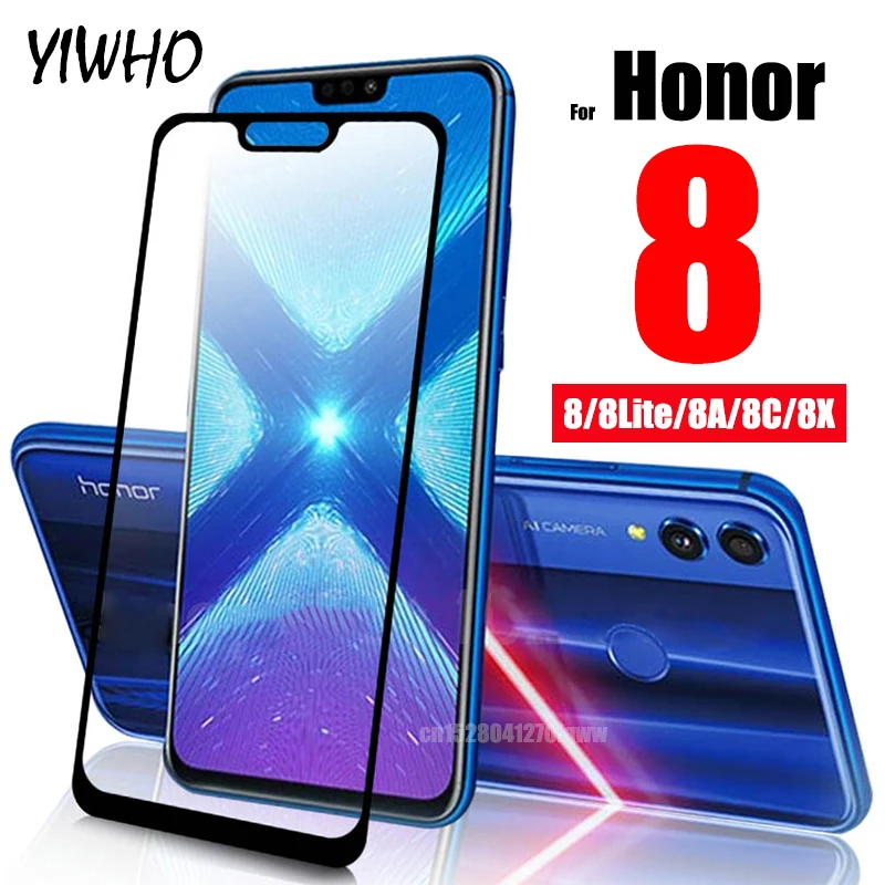 

Honor8X Protective Glass For Honor 8X Screen Protector On For Huawei Honor 8C 8A Honer X8 C8 A8 Tempered Glas Full Cover Film