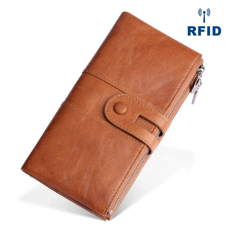 сумка женская RFID длинный кошелек женский Мужская натуральная кожа модный