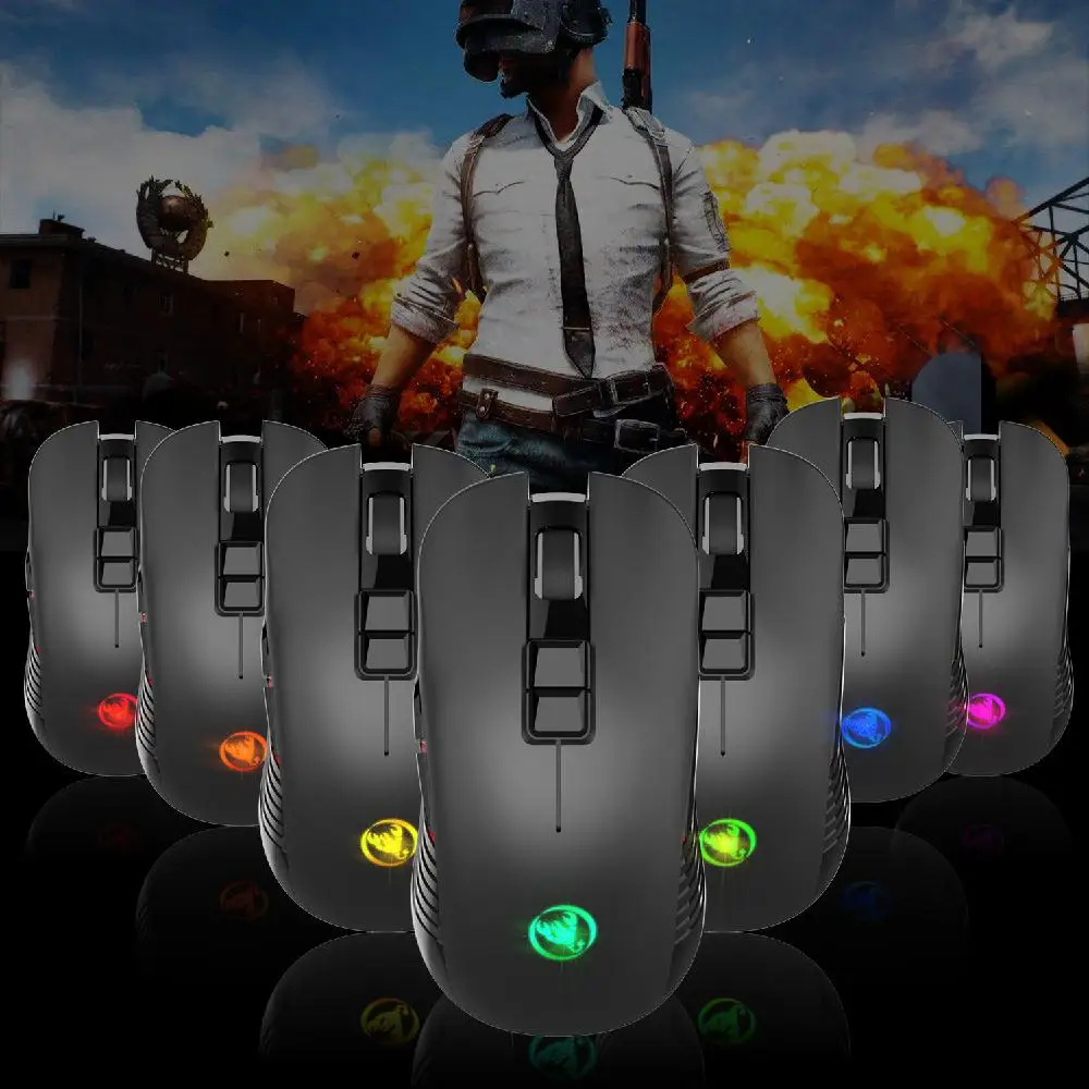 

DSstyles T30 Charging Wireless Mouse 3600dpi Adjustable Colorful Light High Sensitivity Gaming Mouse 7D Mouse