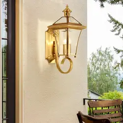 Стекло светодиодный настенный светильник бра Медь Ванная комната арматура светильника для зеркала спальня огни балкон патио Lampara