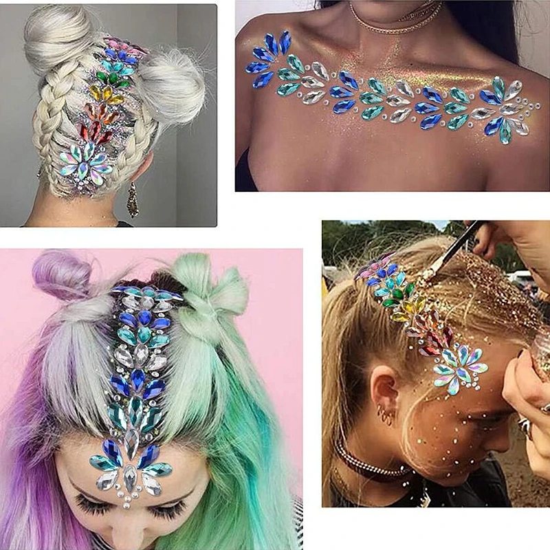 

Sexy Women Chest Face Gems Night Club Party Decrations Body Eyes Hair Glitter Face Jewels Tattoo Sticker Beauty Makeup Stickers