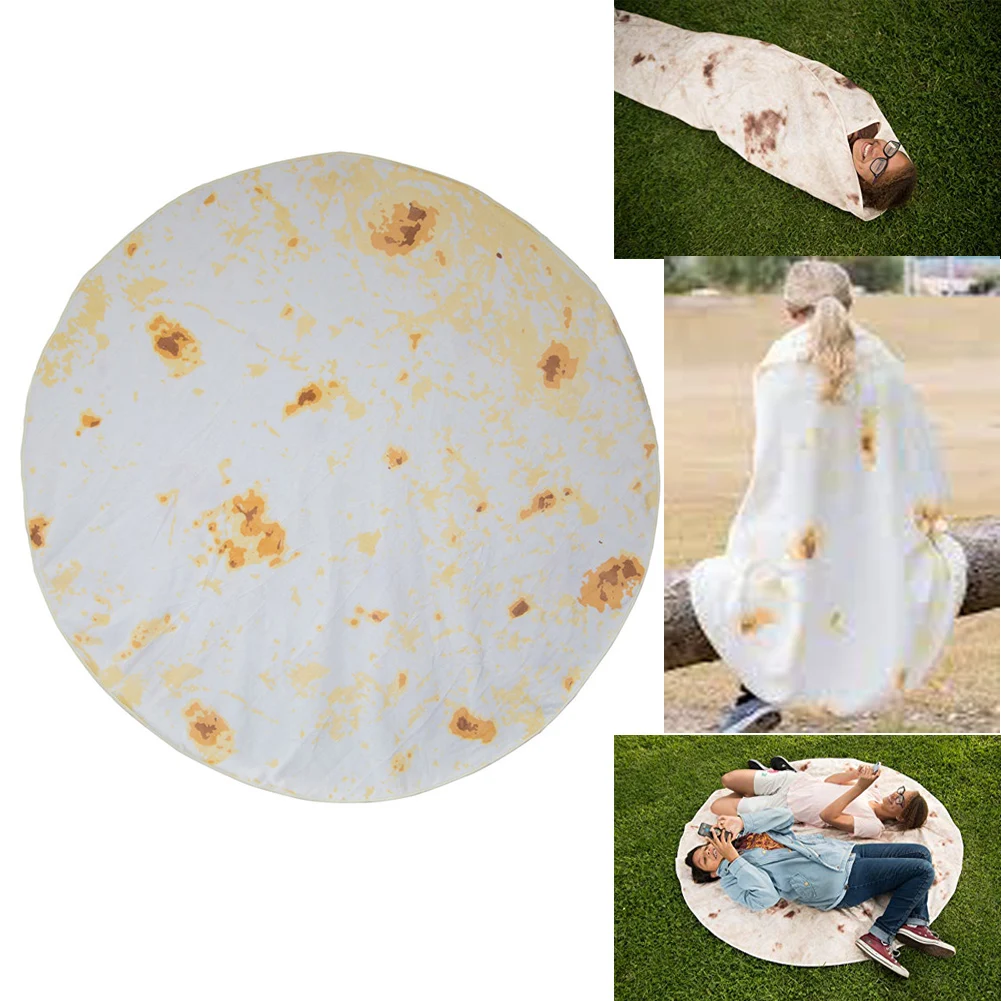 10 размеров одеяло Tortilla коврик с печатью круглый Burrito маленький ковер для офиса дома кемпинга пикника одеяло для улицы Прямая поставка