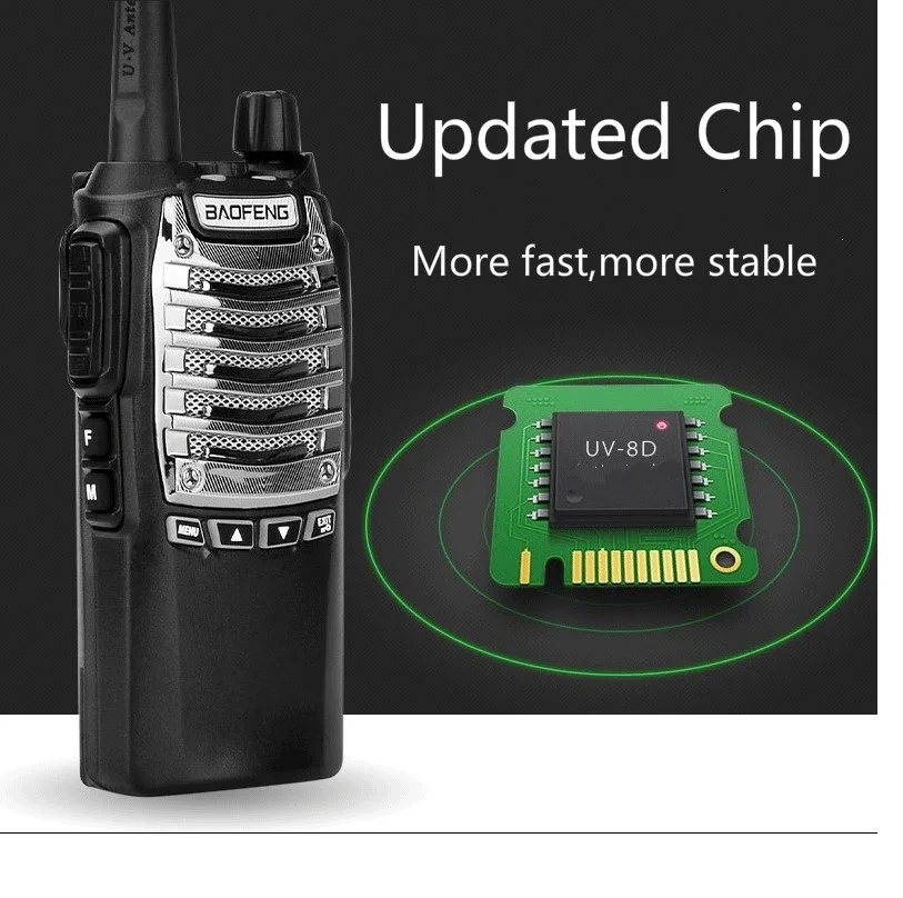 2 шт. BaoFeng 8 Вт UV 8D рация 10 км двойной PTT 2800 мАч UHF портативный CB Ham Радио коммуникатор