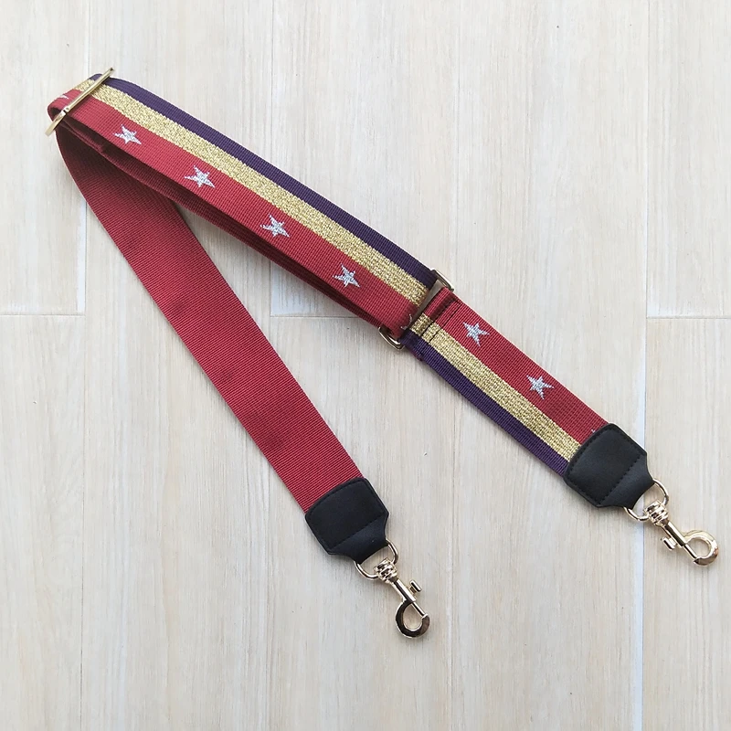 2019 Новый сумочки со звездами ремень Радуга панелями ремни холст дизайн национальной пряжкой ремни для сумок новый мода плечевые ремни qn357