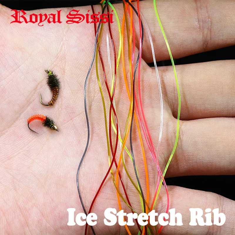 8colors/set Fly Tying Ice Stretch Rib Clear Round Larvae Lace