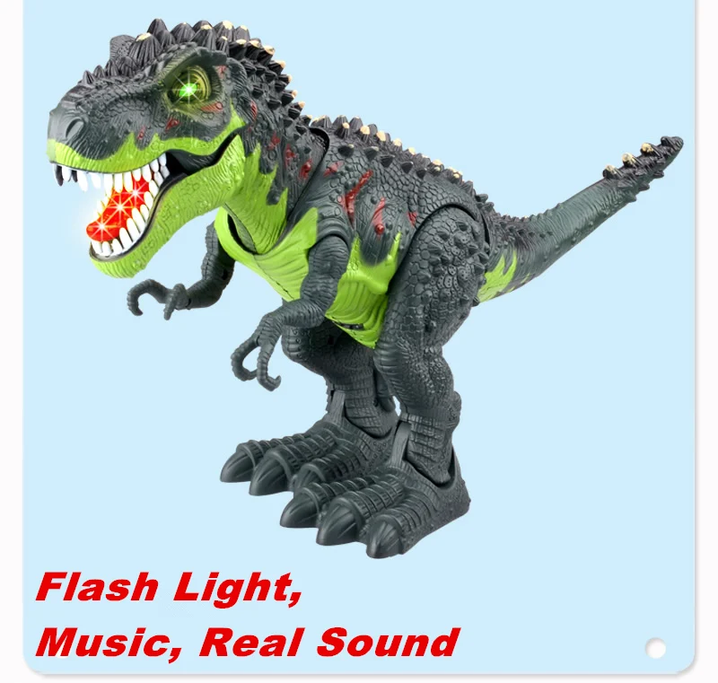 

Electric Animal Model toy Tyrannosaurs Rex Battery Operated Flash Eyes Assemble dinosaur with retail package gift for child kids