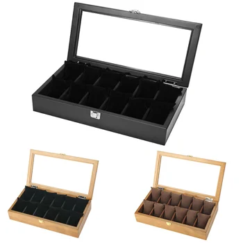 

LISM 2019 Luxury 12 Grids Wooden Watch Box High Quality Watch Display Case Holder Storage Container Gift Box caja regalo